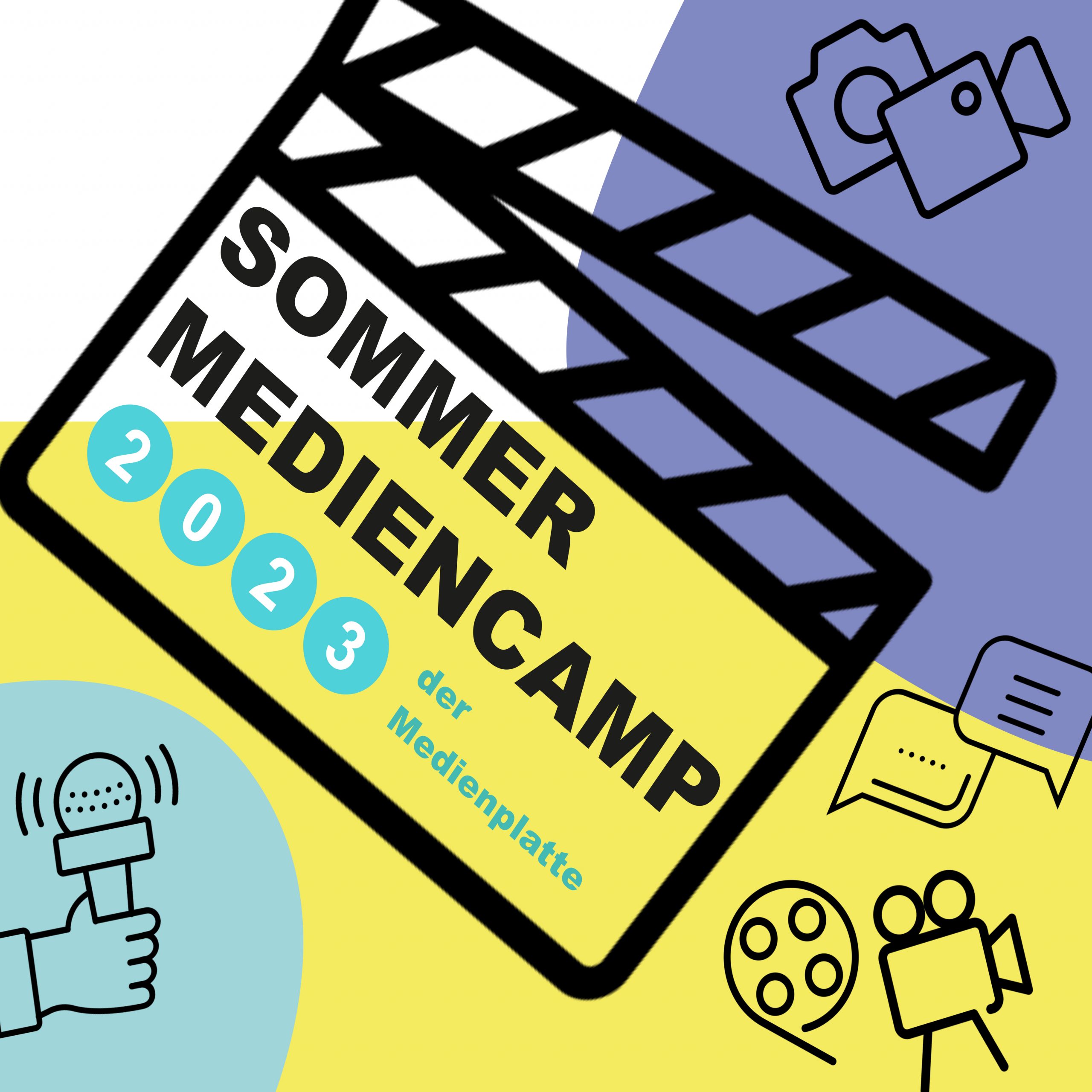 Sharepic mit den relevanten Daten zum Sommermediencamp der Medienplatte