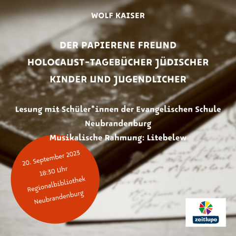 „Der papierene Freund“ – Lesung von Dr. Wolf Kaiser mit Schüler*innen