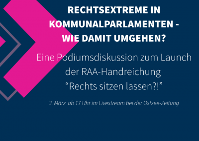 Rechts sitzen lassen?! – Podiumsdiskussion zum Umgang mit Rechtsextremen in Kommunalparlamenten