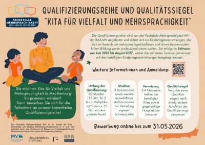 Einladung zur Qualifizierungsreihe „Kita für Vielfalt und Mehrsprachigkeit“